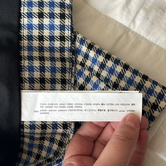 Zara Gingham Mini Skirt XS Blue & White - Picture 12 of 12